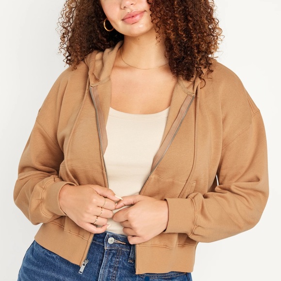 NWT OLD NAVY Fleece Full-Zip Hoodie Color: Candy Graham - Picture 4 of 7